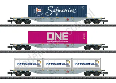 Zestaw 3 wagonów kontenerowych typ Sgns, RN/HRC