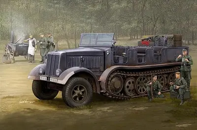 Niemiecki półgąsienicowy ciągnik artyleryjski SdKfz 8 DB9