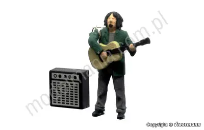 Gitarzysta uliczny ze wzmacniaczem, figurka ruchoma