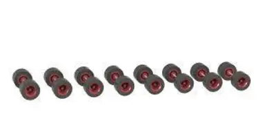 Zestaw kół bliźniaczych, szerokość: 11,7 mm, 8 osi, czerwone felgi